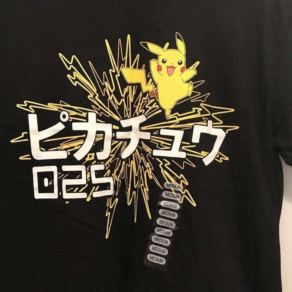 Pokémon Pikachu Japanese Graphic Shirt ThinkGeek NEW Medium - Picture 2 of 6